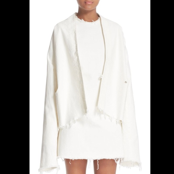 Marques'Almeida Draped Fitted Denim Jacket - Picture 1 of 4